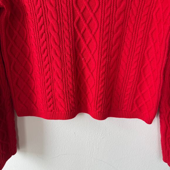 Ann Taylor Size XL Petite Cable Knit Red Pullover Sweater size XL - Picture 4 of 6